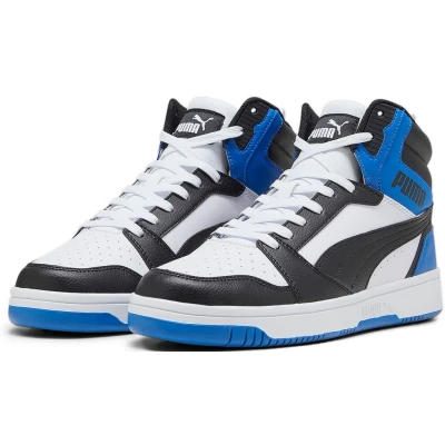 Abbildung von Puma Rebound Unisex Sneaker high, Größe: 44.5, White/black/team royal Hochwertiges lederimitat