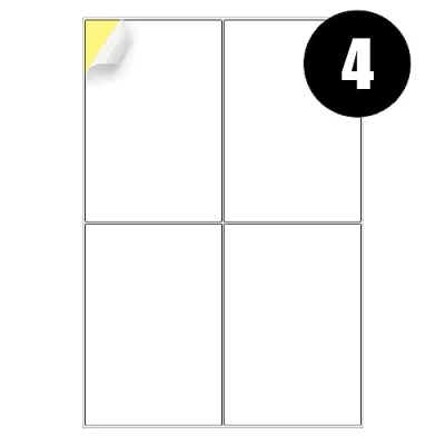 Abbildung von 4 Etiketten pro A4 Blatt, 50 Blatt 200 Klebeetikett, bedruckbares Aufkleberpapier, iSOUL matt selbstklebend Adressversand Versand Porto Laser &amp; Tintenstrahl Drucker kompatibel [Quickdry]