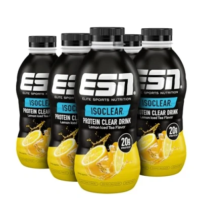 Abbildung von ESN ISOCLEAR Protein Clear Drink RTD, Lemon Iced Tea, 8 x 500 ml, trinkfertiger fruchtig, klar und erfrischend, geprüfte Qualität