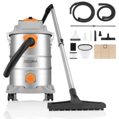 Abbildung von Zeegma Industriesauger Zonder Pro Multi, 1600,00 W, mit Beutel für trockenes Saugen, ohne Saugen Wasser, Nass und Trockensauger viel Zubehör