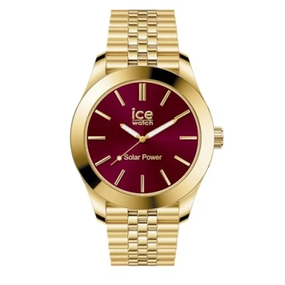 Abbildung von ICE Watch steel Gold burgundy Damenuhr mit Metallarmband 023793 (Small)