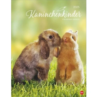 Abbildung von Kaninchenkinder Posterkalender 2025: von Monika Wegler. Ein bezaubernder Tierkalender mit süßen Fotos. Dekorativer Kalender für Tierfreunde. Hochformat 34 x 44 cm.