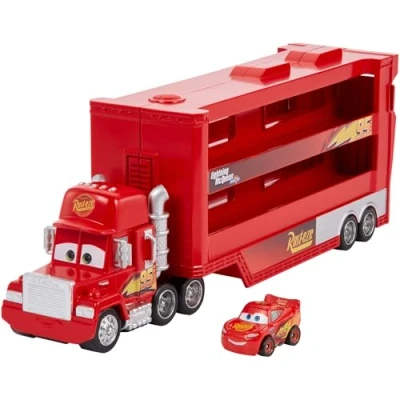 Abbildung von Mattel® Spielzeug LKW Mattel GNW34: Disney Cars Mini Racer, Transporter+Fahrzeug, Lightnin