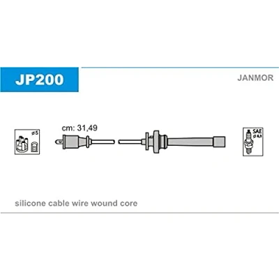 Abbildung von JANMOR JP200 Zündkabelsatz MITSUBISHI: Space Star, Lancer 7 Kombi, COLT 5