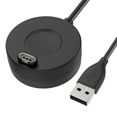 Abbildung von MoKo Ladekabel Kompatibel mit Garmin Vivoactive 3/4/4S/Fenix 7/7S/7X/6/6S/6X Pro/5/5S/5X Plus/Forerunner 45/245/745/945/Venu 2/2 Plus/2S/Instinct, Ersatz Ladestation USB Daten Sync Ladegerät, Schwarz
