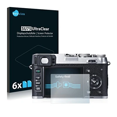 Abbildung von Savvies 6 Stück Schutzfolie für Fujifilm X100S Displayschutz Folie Ultra Transparent