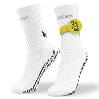 Abbildung von Racetex Football Socks weiß [3er PACK] Atmungsaktive Grip Socken Fussball Fußball Männer und Damen Rutschfeste schweißabweisend Fußballsocken Herren für einen optimalen Komfort
