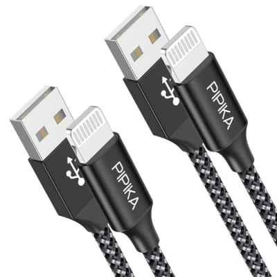 Abbildung von PIPIKA iPhone Ladekabel, [2 Stück, 0.5M] Lightning Kabel Nylon USB Ladekabel kompatibel mit 14/13/13 Pro/12/12 Mini/12 Pro Max/11/11 Max/XS/XS Max/XR/X/8 Plus/7/6s/5c/SE