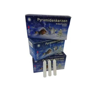 Abbildung von Pyramidenkerzen klein, weiß ca. 14 x 74 mm / 150 Stück Weihnachtskerzen, Adventskerzen, Christbaumkerzen, Baumkerzen, Kerzen