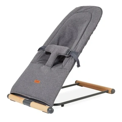 Abbildung von CHILDHOME, Faltbare Babywippe, Hängematten, 3 Neigungen 1 Knopf, Ultrakompakt und Schlank, Punkt Gurtsystem, Patentiertes Faltsystem, Bis zu 15 kg, Inklusive Transporttasche, Ökotex,Evolux,Anthrazit