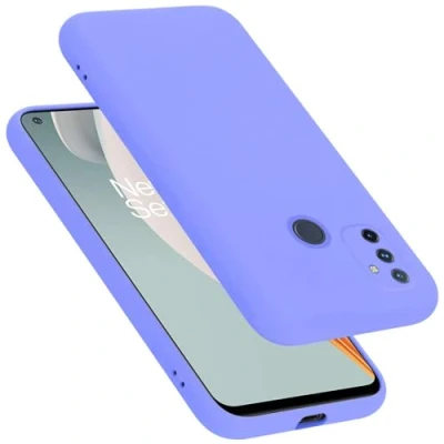 Abbildung von Cadorabo Hülle kompatibel mit OnePlus Nord N100 Silikon Handyhülle für Case aus flüssigem stoßfeste dünne TPU Schutzhülle Liquid HELL LILA