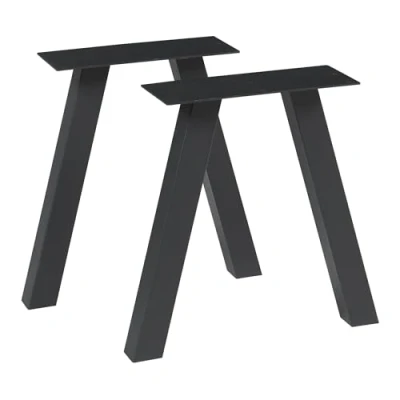 Abbildung von en.casa Tischgestell (2 St., 2er Set), »Mariager« Stahl 42 x 40 cm Schwarz