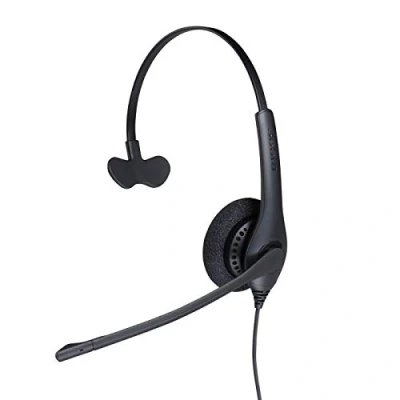 Abbildung von Jabra Biz 1500 USB A On Ear Mono Headset Kabel Kopfhörer mit geräuschunterdrückendem Mikrofon, Bedieneinheit und Lautstärkespitzenschutz für Softphones Tischtelefone, Schwarz
