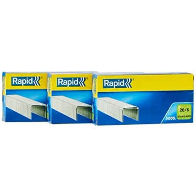 Abbildung von Rapid Heftklammern aus flexiblem Draht, Standard Nr. 26, Länge 6 mm, für je bis 20 Blatt 15000 Agrafes