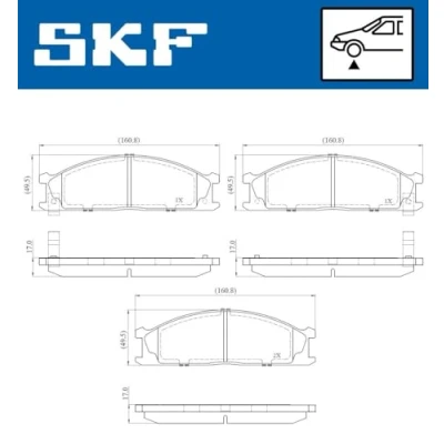 Abbildung von SKF VKBP 80905 A Bremsbelagsatz nicht für Verschleißwarnanzeiger vorbereitet NISSAN: NP300 Navara Pickup, TERRANO 1