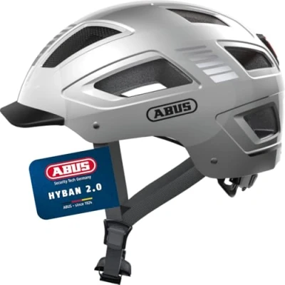 Abbildung von ABUS 86915 Fahrradhelm, Silber (Signal Silver), L (56 61 cm​)