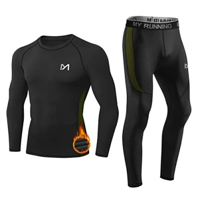 Abbildung von MEETYOO Thermounterwäsche Set Herren, Lange Funktionswäsche Atmungsaktiv Unterwäsche Sport Kompressionsanzug für Workout Skifahren Laufen Wandern
