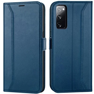 Abbildung von Verco Handyhülle für Samsung Galaxy S20 FE, 6,5 Zoll Premium Klapphülle Handy Flip Case FE 5G Hülle Book Tasche, Blau