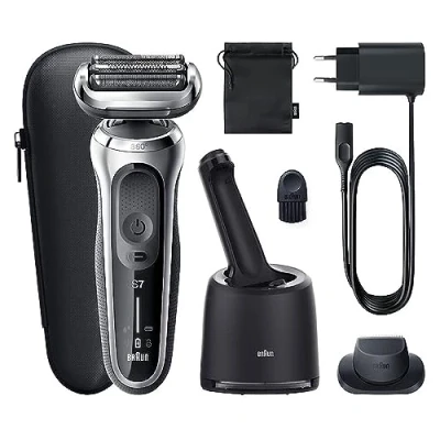 Abbildung von Braun Series 7 71 S7200c, Folienschaber, Schwarz, Silber, Akku, Lithium Ion (Li Ion), 50 min, 5 min