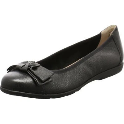 Abbildung von CAPRICE Damen Ballerinas aus Leder mit Schleife, Schwarz (Black Deer), 38 EU