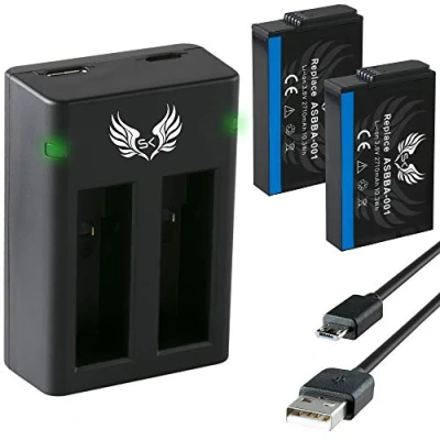 Abbildung von 2X SK Akku für GoPro Hero Fusion 2710mAh + Dual Ladegerät Charger ASBBA 001, CS GDB700MC und weitere
