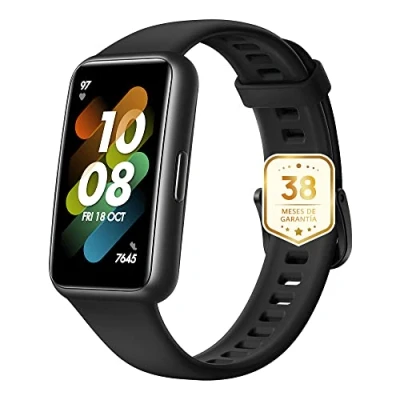 Abbildung von HUAWEI, Band 7 Smartwatch, Aktivitätsarmband, Gesundheits und Fitnessüberwachung, ultradünnes Display, Rahmenlos, Akkulaufzeit von 2 Wochen, 96 Trainingsmodi, Schwarz, Einheitsgröße