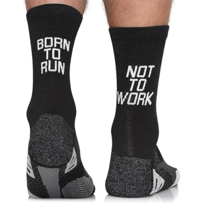 Abbildung von TODO Running RAID CREW Laufsocken mit Lustige Aufschrift, Anti Blasen Socken, Technisch, Socks Men. Bunte Herren 43 46 (Born to Run, 46)