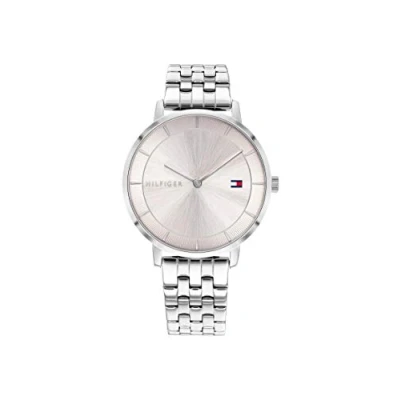 Abbildung von Tommy Hilfiger Analog Quarzuhr für Damen mit Silbernes Edelstahlarmband 1782283