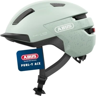 Abbildung von ABUS Fahrradhelm Purl Y ACE mit LED Licht geeignet Fahrten auf E Bike und S Pedelec Trendiger NTA Schutzhelm für Erwachsene Jugendliche Grün (Mint Green), Größe