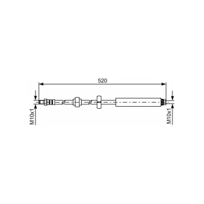 Abbildung von BOSCH 1 987 481 436 Bremsschläuche 498 M10x1 PEUGEOT: 2008 Kombi, 208 I Schrägheck, CITROËN: C3 II, III, DS3 Schrägheck