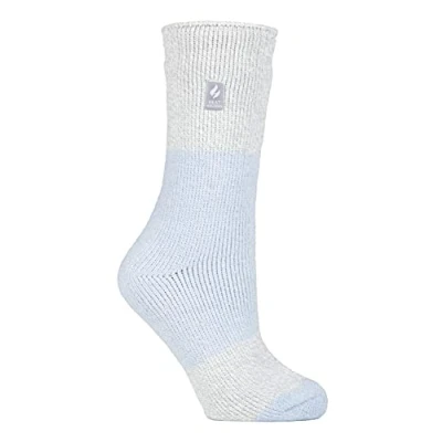 Abbildung von HEAT HOLDERS Damen Extra Warm Innen Flauschig Thermosocken für Geschenk Socken Winter (37 42, Pulverblau/Silber (Catania))