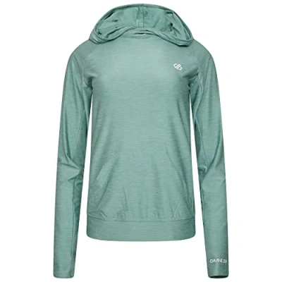 Abbildung von Dare 2b Sprint City Womens Hoodie Fresh Q wic leichtes, recyceltes, schnell trocknendes und geruchsabweisendes Material mit niedriger Fronttasche Daumenschlaufen