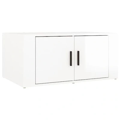 Abbildung von vidaXL Couchtisch Beistelltisch Wohnzimmertisch Sofatisch Teetisch Kaffeetisch Tisch Wohnzimmer Hochglanz Weiß 80x50x36cm Holzwerkstoff