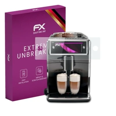 Abbildung von atFoliX Glasfolie kompatibel mit Philips Saeco Xelsis Panzerfolie, 9H Hybrid Glass FX Schutzpanzer Folie
