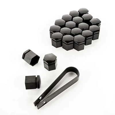 Abbildung von LST 20x Abdeckkappen Sechskant Rachrauben Kappen Set 17 mm schwarz glänzend