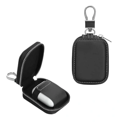 Abbildung von kwmobile in Ear Kopfhörer Case kompatibel mit Headphones Hülle Schutzhülle aus Kunstleder Innenmaße 6 x 5 cm Schwarz