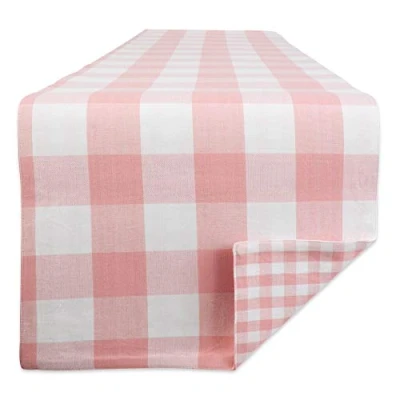 Abbildung von DII 100% Cotton Gingham Karo Tisch Kollektion, Rose, Table Runner, 14x108