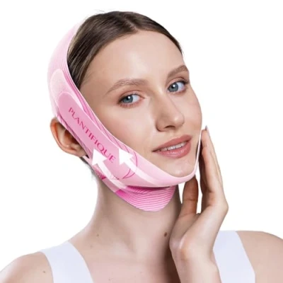 Abbildung von PLANTIFIQUE Kinnmaske Doppelkinn Wiederverwendbar Atmungsaktive V Line Gesichtsmaske Chin Strap Shape Face Mask