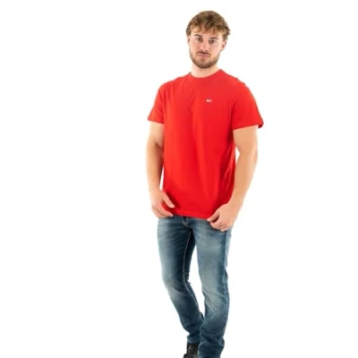Abbildung von Tommy Jeans SLIM C NECK Tshirt basic, Herren, Größe: XS, Deep crimson