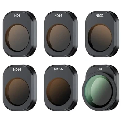 Abbildung von JJC ND CPL Filter Kit für DJI Mini 4 Pro, 6er Pack ND8 ND16 ND32 ND64 ND256 Neutraldichte Fest Graufilter Polarisations Polfilter, Mehrfach Beschichtete Tragbare Pro Drohnen Zubehör