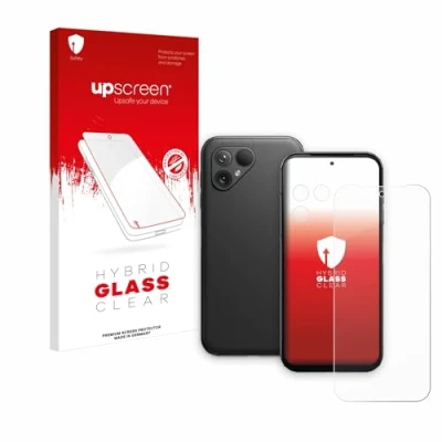 Abbildung von upscreen Schutzglas für Fairphone 5 (Display+Kamera) Schutzfolie, Glas Folie [Klar, 9H Panzerschutz, Anti Fingerprint]