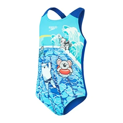 Abbildung von Speedo DIGI Badeanzug für Kinder, Größe: 98, Azure/giallo yellow/new turqoise/coba