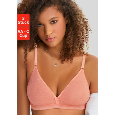 Abbildung von Lascana BH Bügel orangemeliert + crememeliert, Damen, Größe: 70A, Orange meliert creme
