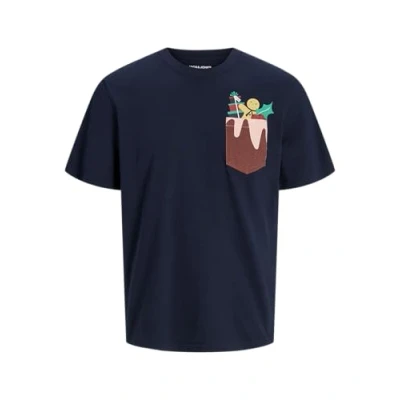 Abbildung von Jack &amp; Jones XMAS Rundhalsausschnitt Tshirt print, Herren, Größe: XL, Sky captain