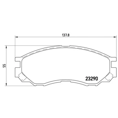 Abbildung von BREMBO P 54 020 Bremsbelagsatz mit akustischer Verschleißwarnung ohne Zubehör MITSUBISHI: L200 III Pickup, L400 / Space Gear Bus, Kastenwagen