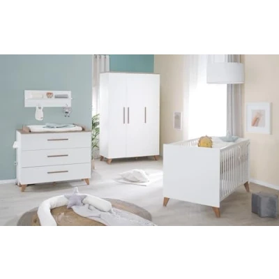 Abbildung von roba® Babyzimmer Komplettset Ole 3 teilig, moderne Optik Griffe &amp; Füße aus stabilem Massivholz