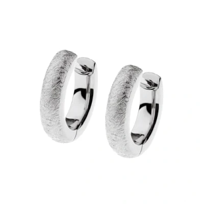 Abbildung von Ernstes Design Creolen evia Ohrringe E636 gekratzt 12 mm Edelstahl