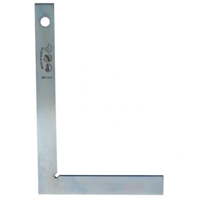 Abbildung von Dönges Profi Schlosserwinkel ohne Anschlag, 200 x 130 mm, rostfrei &amp; verzinkt aus Stahl Für genaues Arbeiten im Metallbau, Werkstattbereich 90 Grad Winkel mit Anschlagwinkel Metall