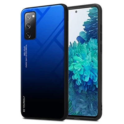 Abbildung von Cadorabo Hülle kompatibel mit Samsung Galaxy S20 FE Schutzhülle TPU Silikon Case Glas Slim Kratzfest Weiche Gummi Rundumschutz für in Schwarz