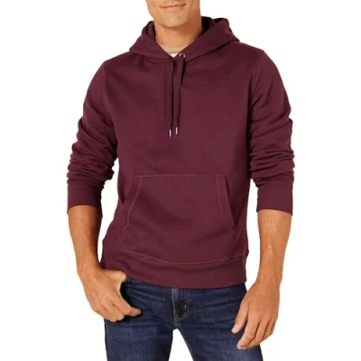 Abbildung von Amazon Essentials Herren Fleece Kapuzenpulli (erhältlich in den Größen Big &amp; Tall), Burgunderrot, XXL